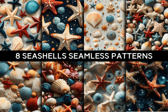 8 Seashells Seamless Patterns: A Versatile Resource for Designers and Creators