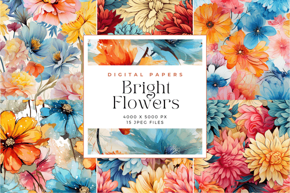 Bright Flowers Seamless Patterns: Elevating Crafting with Digital Innovation