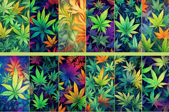 Cannabis Patterns Digital Designs