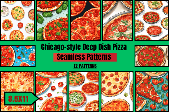 Chicago-Style Deep Dish Pizza Patterns: A Creative Resource for Designers and Enthusiasts