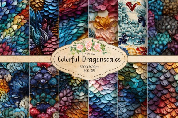 Colorful Dragonscales Seamless Patterns: A Creative Resource for Design and Beyond