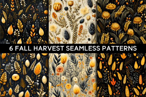 Discover 6 Fall Harvest Seamless Patterns for Creative Projects