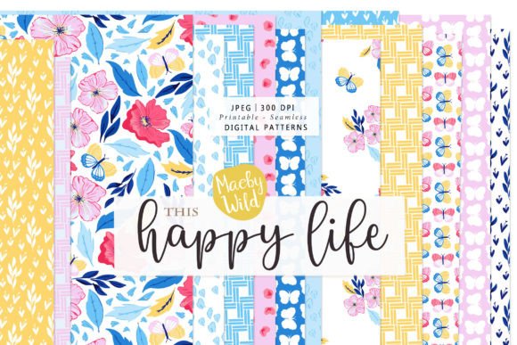 Discover the Magic of This Happy Life Seamless Paper Patterns