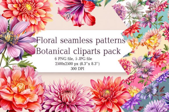 Floral Patterns and Clipart Pack: A Creative Resource for Designers and Enthusiasts