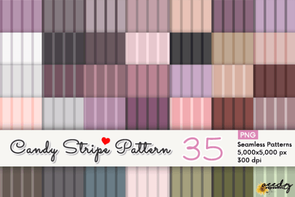 Pastel Candy Stripe Patterns Set