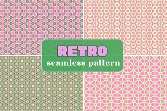 Pastel Geometrical Retro Tile Patterns