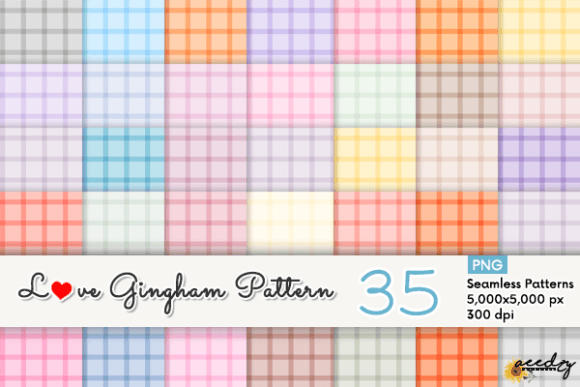 Pastel Love Gingham Patterns