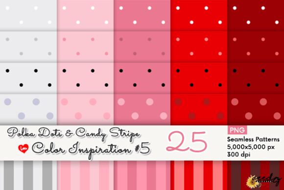Polka Dots Candy Stripe Patterns Set: A Versatile Design Resource for Creative Projects