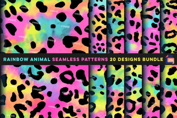 Rainbow Animal Seamless Patterns