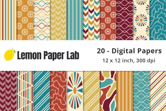 Retro Fall Digital Patterns