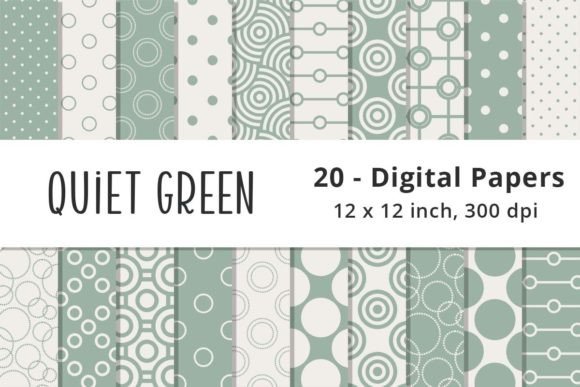 Seamless Muted Green Digital Patterns
