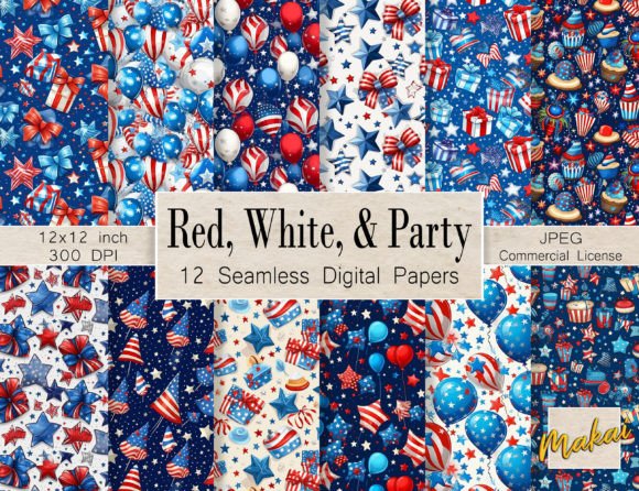 USA Patriotic Seamless Patterns