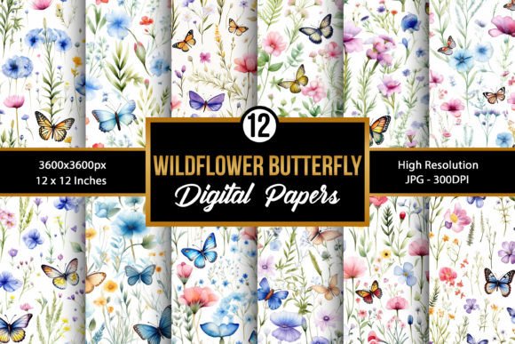 Watercolor Wildflower Butterfly Patterns: A Creative Resource for Craft Enthusiasts